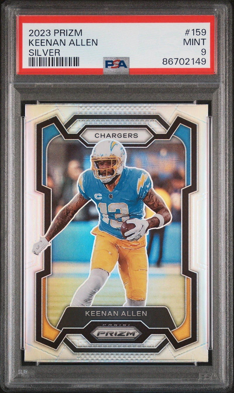 2023 Panini Prizm 159 Keenan Allen Silver Prizm PSA 9