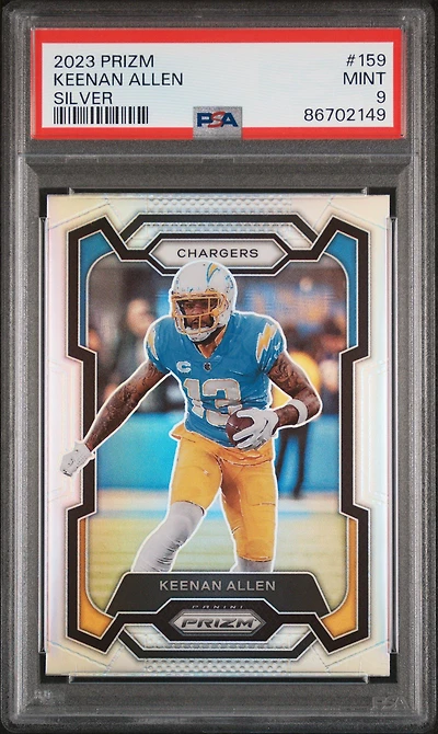2023 Panini Prizm 159 Keenan Allen Silver Prizm PSA 9