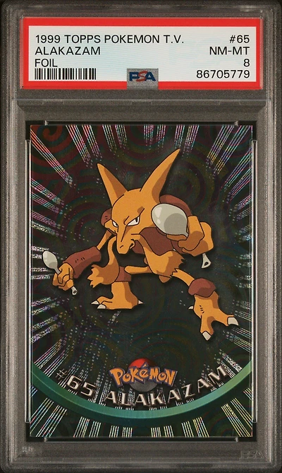 1999 Topps Pokemon Tv 65 Alakazam Foil PSA 8
