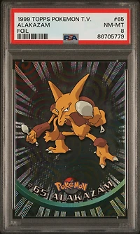 1999 Topps Pokemon Tv 65 Alakazam Foil PSA 8