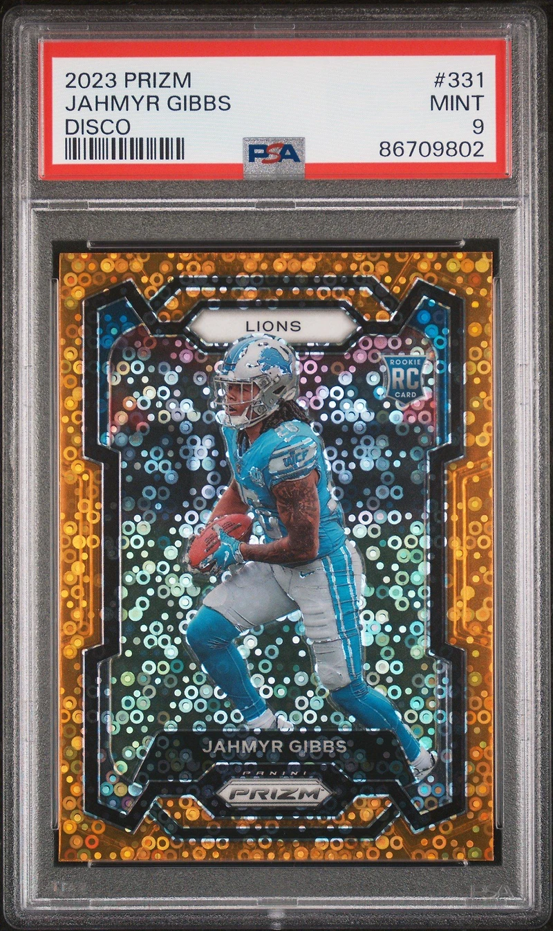 2023 Panini Prizm 331 Jahmyr Gibbs Disco Prizm PSA