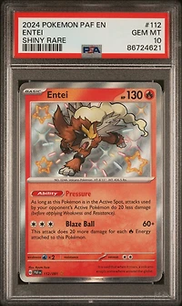 2024 Pokemon Paf En-paldean Fates 112 Entei Shiny Rare PSA