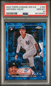 2023 Topps Chrome Update Sapphire Edition 163 Anthony Volpe PSA 10