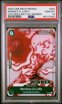 2024 One Piece Promos 061 Monkey D. Luffy Uta Deck Battle-winner PSA 10