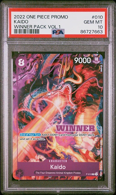 2022 One Piece Promos 010 Kaido Winner Pack Vol.1 PSA 10