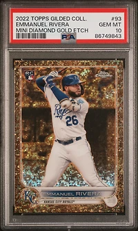 2022 Topps Gilded Collection 93 Emmanuel Rivera Mini Diamond Gold Etch PSA 10