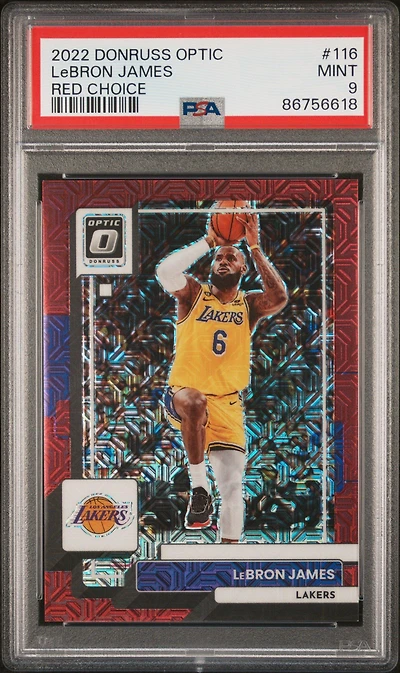 2022 Panini Donruss Optic 116 Lebron James Red Choice PSA 9