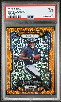 2023 Panini Prizm 307 Zay Flowers Disco Prizm PSA 9