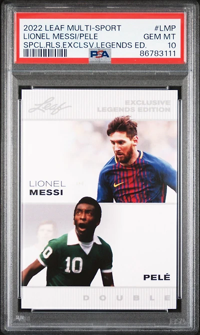 2022 Leaf Multi-sport Special Release Exclusive Legends Edition Lmp Pele/lionel Messi PSA 10