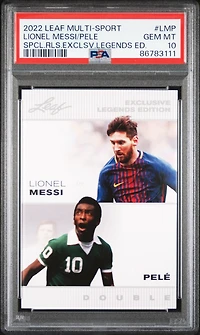 2022 Leaf Multi-sport Special Release Exclusive Legends Edition Lmp Pele/lionel Messi PSA 10