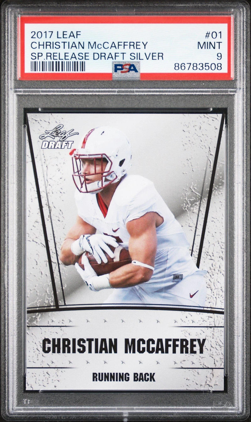 2017 Leaf Special Release Draft Silver 01 Christian Mccaffrey PSA 9