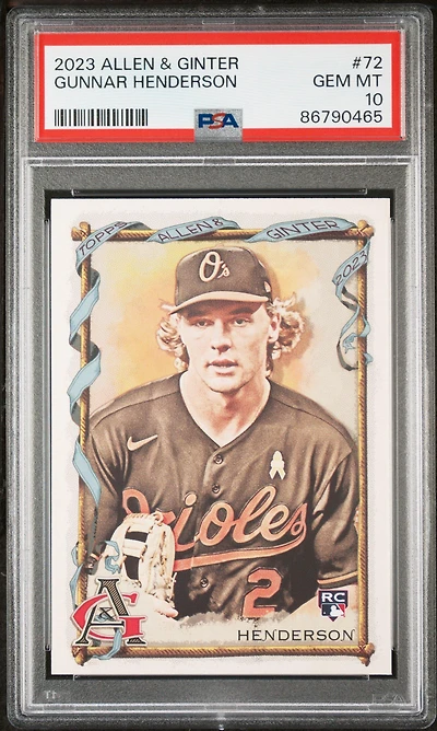 2023 Topps Allen & Ginter 72 Gunnar Henderson PSA 10