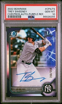 2022 Bowman Chrome Prospect Autographs Cpats Trey Sweeney PSA 10