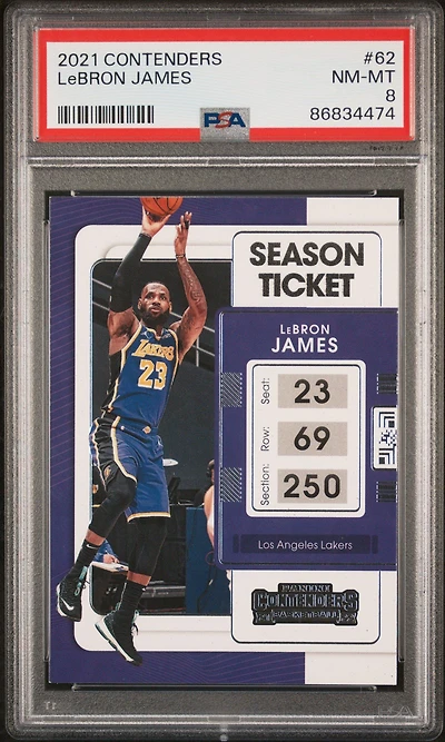 2021 Panini Contenders 62 Lebron James PSA 8
