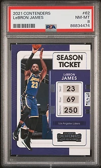 2021 Panini Contenders 62 Lebron James PSA 8
