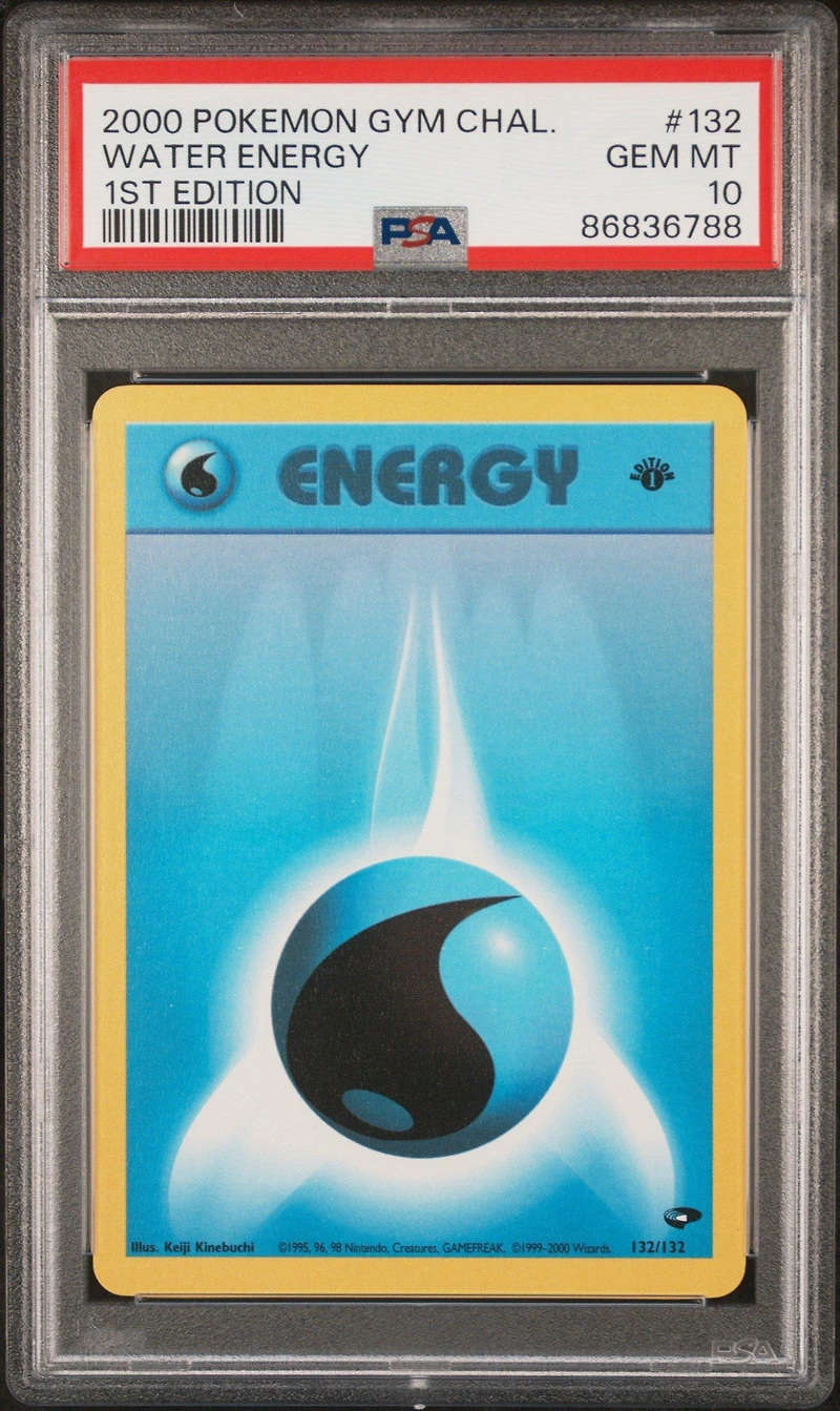 2000 Pokemon Gym Challenge 132 Water Energy 1st Edition PSA 10
