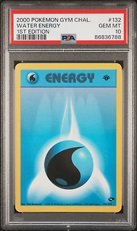 2000 Pokemon Gym Challenge 132 Water Energy 1st Edition PSA 10