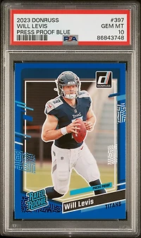2023 Panini Donruss 397 Will Levis Press Proof Blue PSA 10