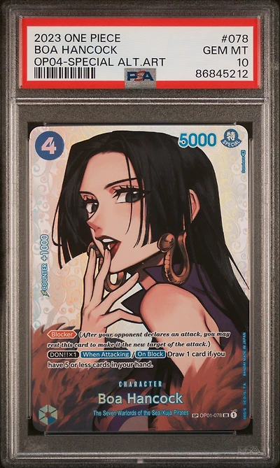 2023 One Piece Op04-kingdoms Of Intrigue 078 Boa Hancock Special Alternate Art PSA 10