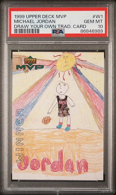 1999 Upper Deck Mvp Draw Your Own Tradition Card W1 Michael Jordan PSA 10