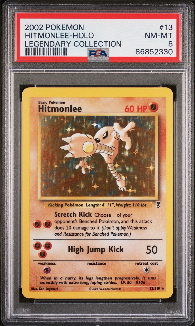 2002 Pokemon Legendary Collection 13 Hitmonlee-holo PSA 8