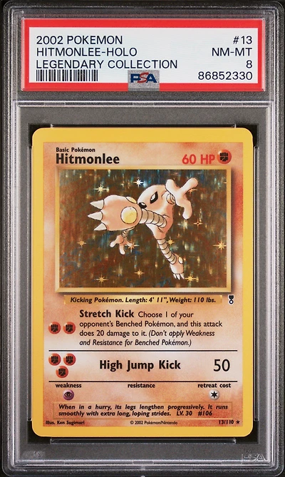 2002 Pokemon Legendary Collection 13 Hitmonlee-holo PSA 8