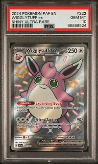 2024 Pokemon Paf En-paldean Fates 222 Wigglytuff Ex Shiny Ultra Rare PSA