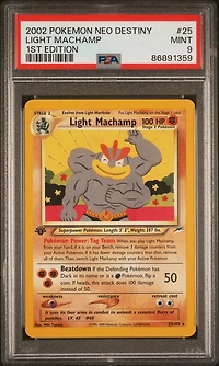 2002 Pokemon Neo Destiny 25 Light Machamp 1st Edition PSA 9