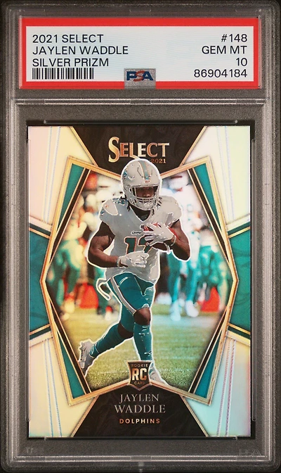 2021 Panini Select 148 Jaylen Waddle Silver Prizm PSA 10