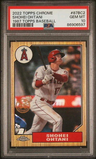 2022 Topps Chrome 1987 Topps Baseball 87bc2 Shohei Ohtani PSA 10