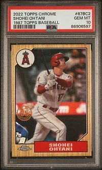 2022 Topps Chrome 1987 Topps Baseball 87bc2 Shohei Ohtani PSA 10