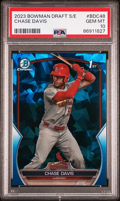 2023 Bowman Draft Sapphire Edition Bdc48 Chase Davis PSA 10