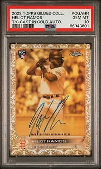 2022 Topps Gilded Collection Topps Chrome Cast In Gold Autographs Cgahr Heliot Ramos PSA 10