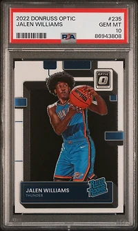 2022 Panini Donruss Optic 235 Jalen Williams PSA 10