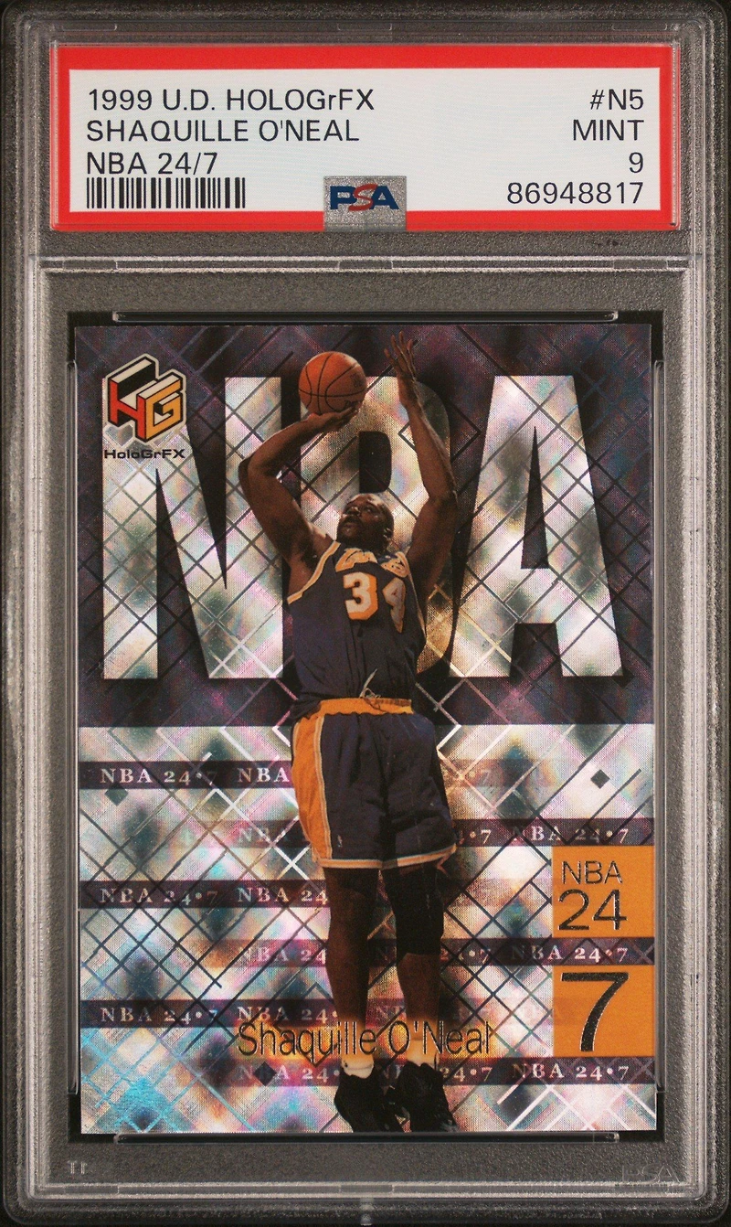 1999 Upper Deck Hologrfx Nba 24/7 N5 Shaquille O'neal PSA 9