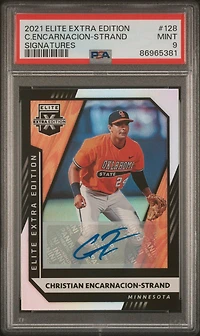 2021 Panini Elite Extra Edition 128 Christian Encarnacion-strand Signatures PSA 9