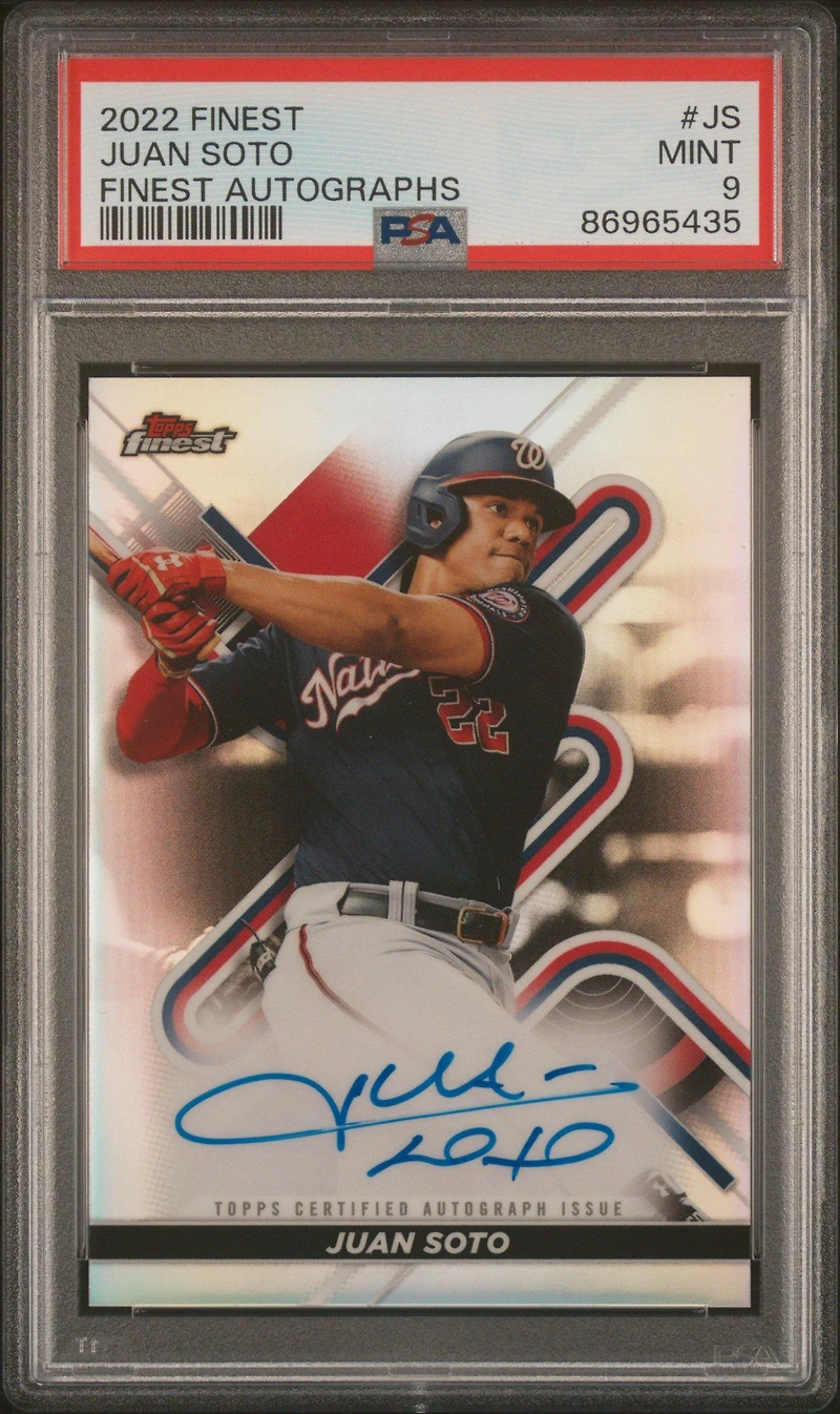 2022 Topps Finest Finest Autographs Js Juan Soto PSA 9