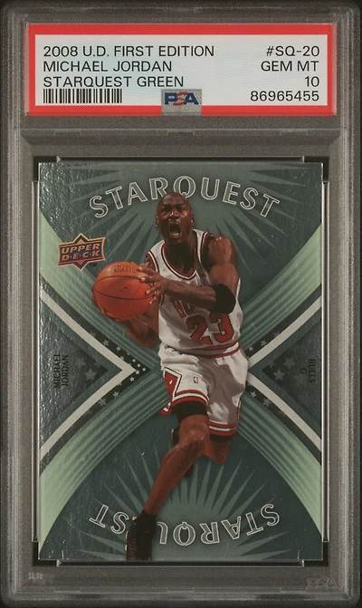 2008 Upper Deck First Edition Starquest Green Sq-20 Michael Jordan PSA 10