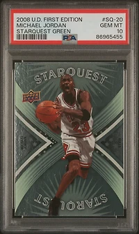 2008 Upper Deck First Edition Starquest Green Sq-20 Michael Jordan PSA 10