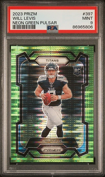 2023 Panini Prizm 397 Will Levis Neon Green Pulsar PSA 9