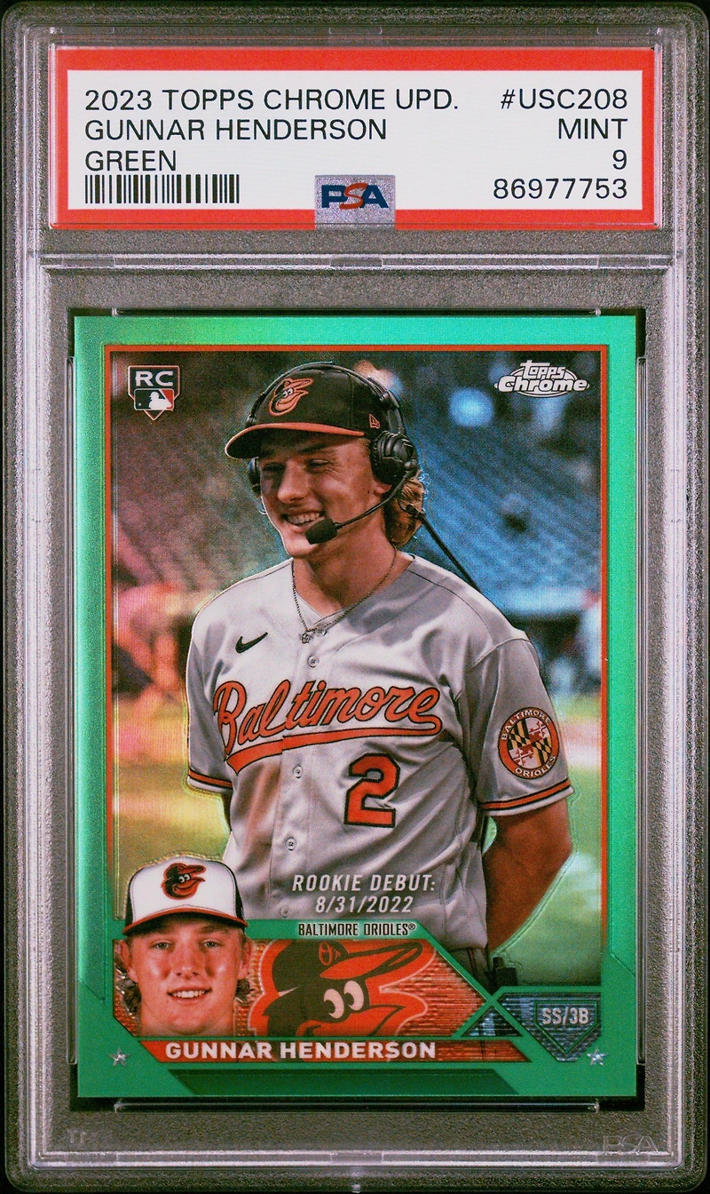 2023 Topps Chrome Update Usc208 Gunnar Henderson Refractor PSA