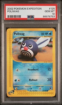 2002 Pokemon Expedition 125 Poliwag PSA