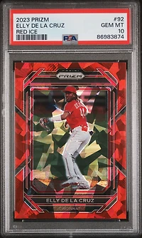 2023 Panini Prizm 92 Elly De La Cruz Red Ice PSA 10