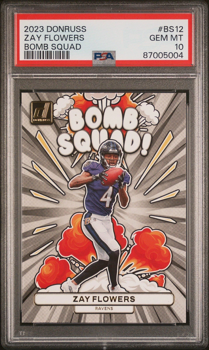 2023 Panini Donruss Bomb Squad Bs12 Zay Flowers PSA 10