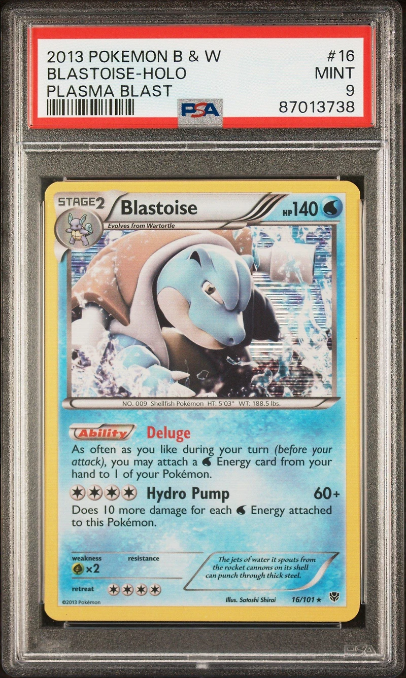 2013 Pokemon Black & White Plasma Blast 16 Blastoise-holo PSA 9