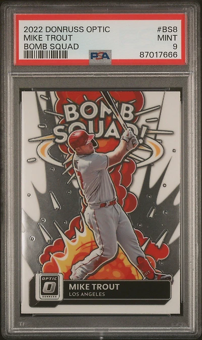 2022 Panini Donruss Optic Bomb Squad Bs8 Mike Trout PSA 9
