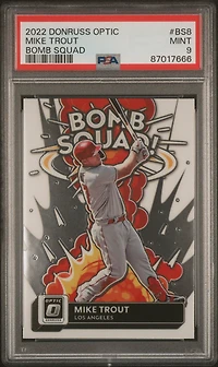 2022 Panini Donruss Optic Bomb Squad Bs8 Mike Trout PSA 9