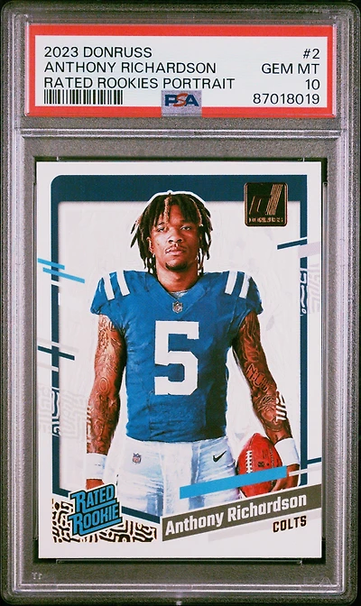 2023 Panini Donruss Rated Rookies Portrait 2 Anthony Richardson PSA