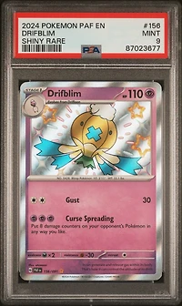 2024 Pokemon Paf En-paldean Fates 156 Drifblim Shiny Rare PSA 9