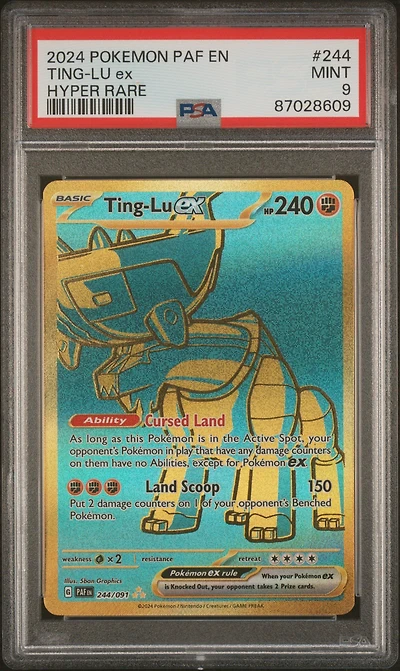2024 Pokemon Paf En-paldean Fates 244 Ting-lu Ex Hyper Rare PSA 9